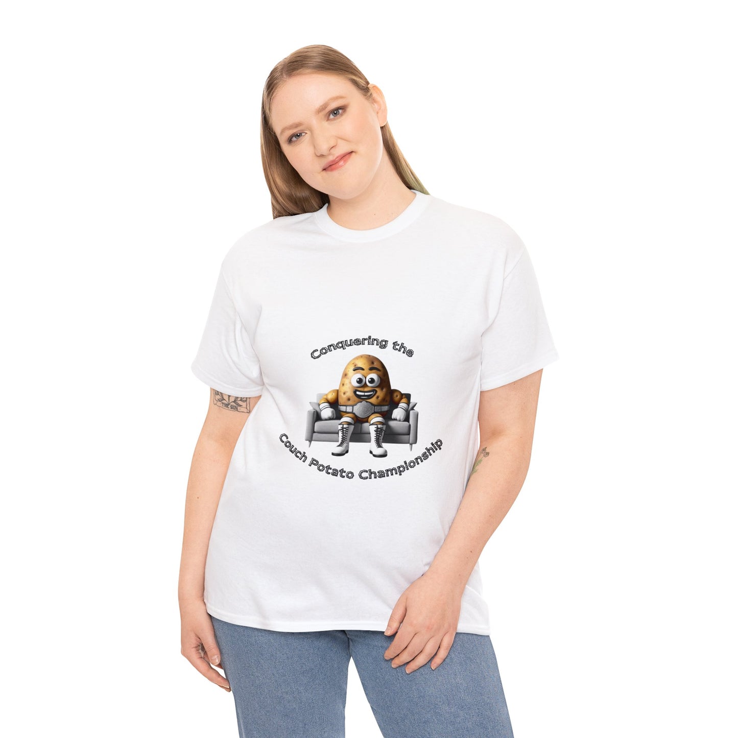 Conquering the Couch Potato Championship Unisex Heavy Cotton Tee